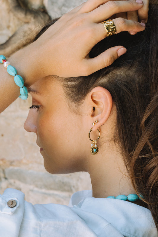 Brincos Brisa Turquesa